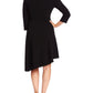 Vestido de coquetel assimétrico evasê feminino Vince Camuto, preto, tamanho 8