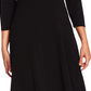 Vestido de coquetel assimétrico evasê feminino Vince Camuto, preto, tamanho 8