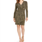 Vestido envelope metálico feminino Calvin Klein dourado tamanho 10 pequeno
