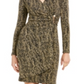 Vestido envelope metálico feminino Calvin Klein dourado tamanho 10 pequeno