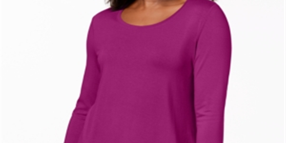 JM Collection Top feminino com decote redondo rosa tamanho X-S