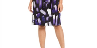 Vestido feminino Alfani estampado com amarração na cintura, roxo, tamanho pequeno G