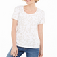 Camiseta feminina Karen Scott com estampa de videira, branca, tamanho grande