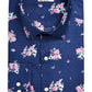 Camisa elástica masculina com estampa floral Bar III, azul, tamanho G