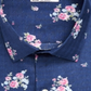 Camisa elástica masculina com estampa floral Bar III, azul, tamanho G