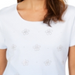 Camiseta feminina Karen Scott com decote em V e estampa Ombré, azul, tamanho XXG