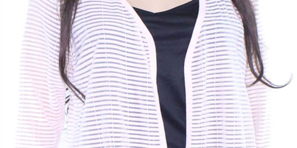 Cardigan Alfani Feminino Otomano Listrado Aberto na Frente Rosa Tamanho P