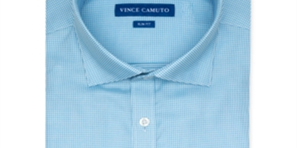 Camisa social masculina Vince Camuto Slim Fit Stretch Turquesa Dobby Azul Tamanho 17X34-35
