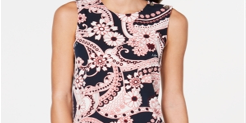 Blusa Feminina Tommy Hilfiger Floral Paisley Azul Tamanho Médio