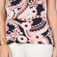 Blusa Feminina Tommy Hilfiger Floral Paisley Azul Tamanho Médio