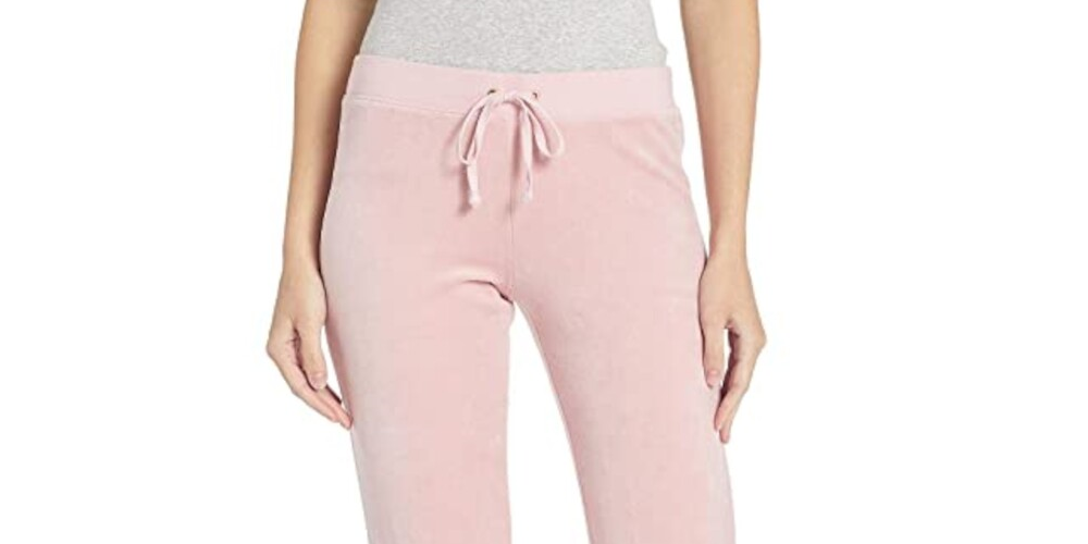 Calças de moletom femininas Juicy Couture Heather, rosa, tamanho grande