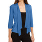 Cardigan feminino Alfani com manga 3/4 aberta, azul, tamanho pequeno