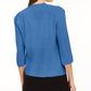 Cardigan feminino Alfani com manga 3/4 aberta, azul, tamanho pequeno