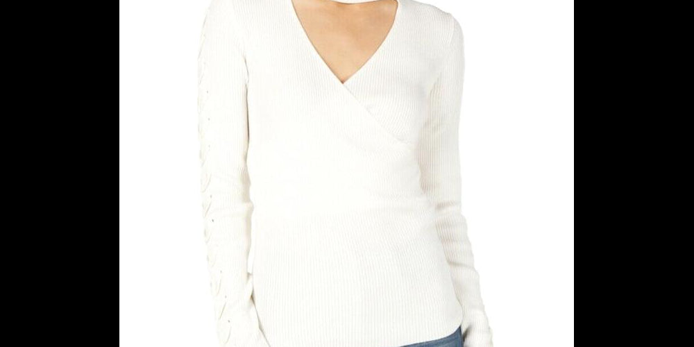 Suéter canelado com gola gargantilha Hippie Rose Junior, branco, tamanho M