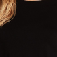 Vince Camuto Blusa feminina de manga comprida com decote em joia, preta, tamanho médio