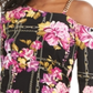 Thalia Sodi Top assimétrico estampado com elos de corrente feminino, preto, tamanho médio