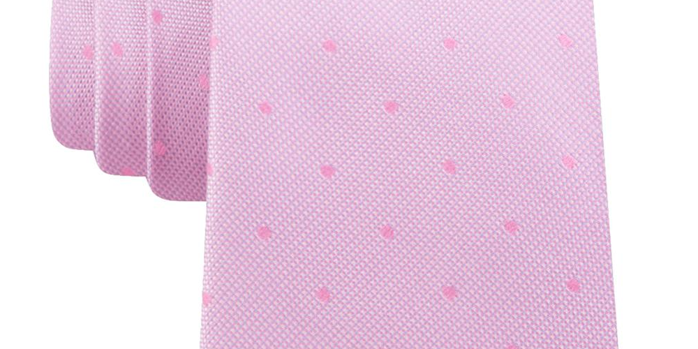 Gravata Calvin Klein Masculina Seda Profissional Rosa Tamanho Regular