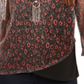 NY Collection Feminino Metálico Assimétrico Bainha Colar Top Vermelho Tamanho Pequeno Pequeno