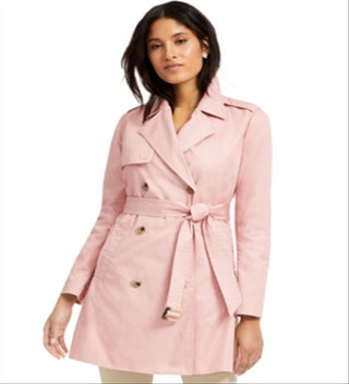 Casaco trench coat feminino clássico liso Charter Club rosa tamanho XX-G