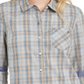 Camisa utilitária xadrez feminina Tommy Hilfiger, azul, tamanho XS