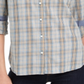 Camisa utilitária xadrez feminina Tommy Hilfiger, azul, tamanho XS