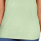 Camiseta feminina Karen Scott de algodão com gola recortada, verde, tamanho médio