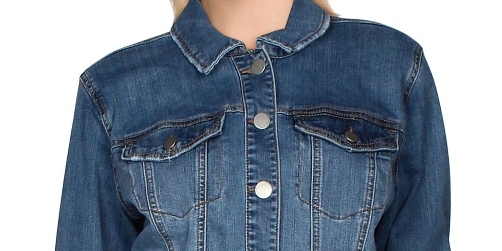 Jaqueta jeans feminina Maison Jules azul tamanho grande