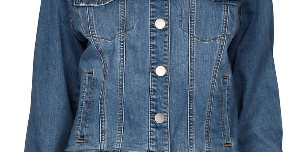 Jaqueta jeans feminina Maison Jules azul tamanho grande