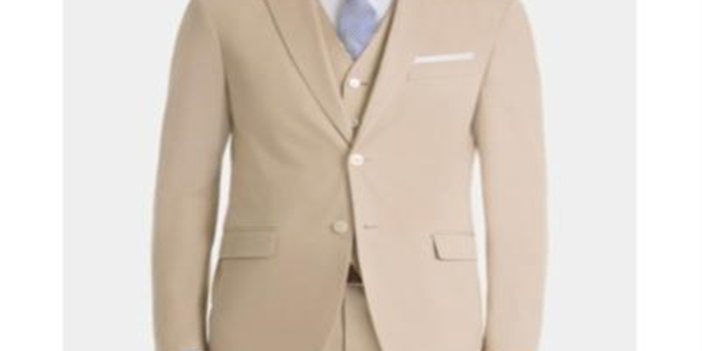 Lauren Ralph Lauren UltraFlex Classic-Fit Cotton Sport Coat Masculino Bege Marrom Tamanho 42 CURTO