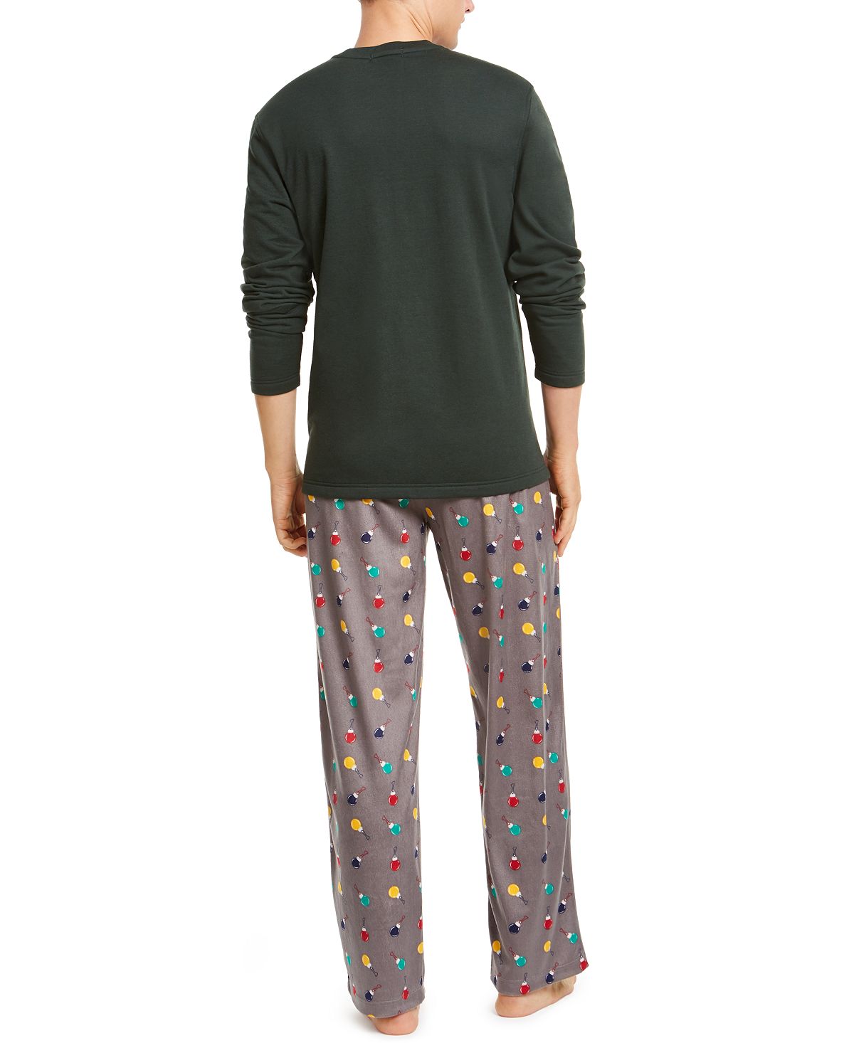 Conjunto de pijama estampado masculino Club Room cinza tamanho médio