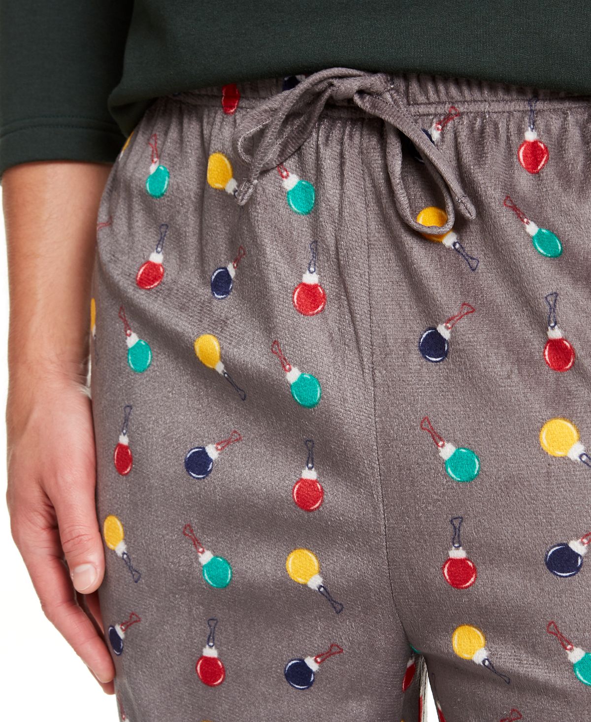 Conjunto de pijama estampado masculino Club Room cinza tamanho médio