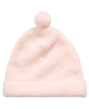 Chapéu de pele sintética First Impressions para bebê menina rosa tamanho 0-6 meses