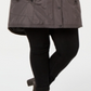 Madden Girl Parka feminina de pele sintética com bolsos, capuz e zíper, casaco de inverno cinza, tamanho 1X