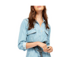 Macacão feminino Shapeshifter Denim com bainha desfiada, azul, tamanho pequeno