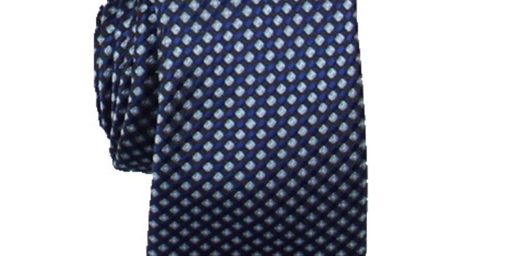 Gravata profissional empresarial Morgan Neat masculina Perry Ellis, azul, tamanho regular
