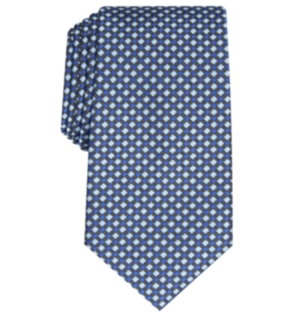 Gravata profissional empresarial Morgan Neat masculina Perry Ellis, azul, tamanho regular
