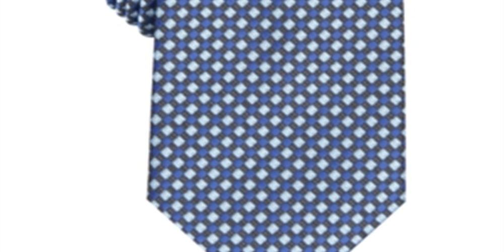 Gravata profissional empresarial Morgan Neat masculina Perry Ellis, azul, tamanho regular