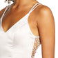 Vestido de cetim alto/baixo feminino com lantejoulas e corações, rosa, tamanho 7