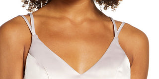 Vestido de cetim alto/baixo feminino com lantejoulas e corações, rosa, tamanho 7