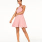 Vestido de festa curto sem mangas City Studios feminino, estilo flare, rosa, tamanho 0