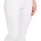 Calça Capri Feminina JM Collection Tortoise Look Ring Tummy Control Branca Tamanho X-S