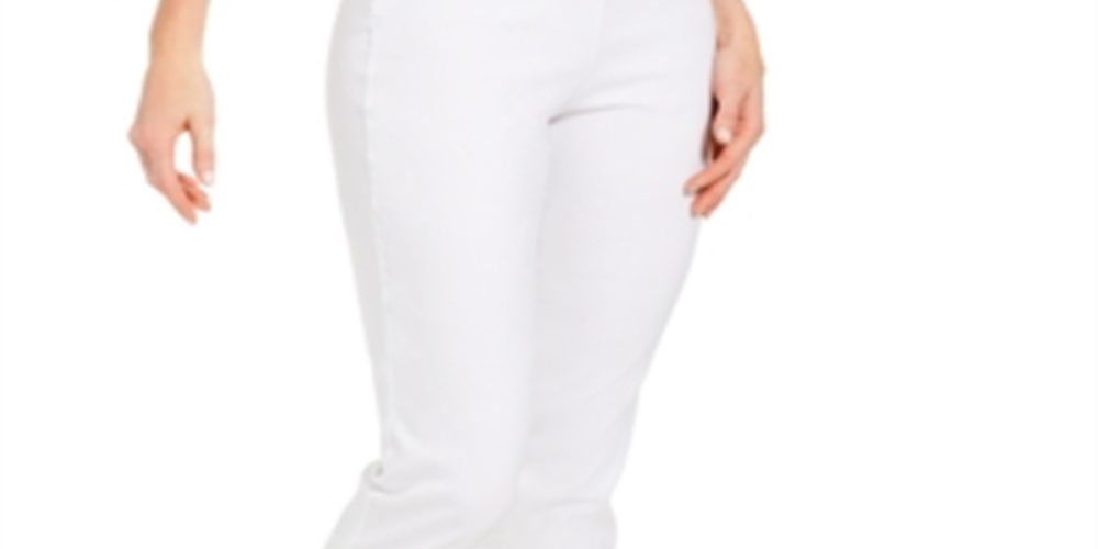Calça Capri Feminina JM Collection Tortoise Look Ring Tummy Control Branca Tamanho X-S