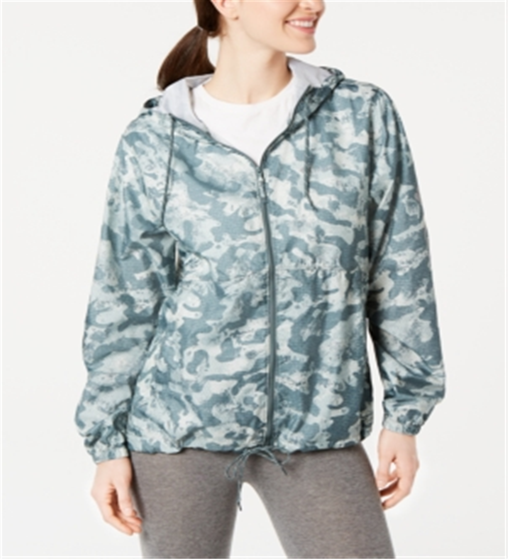 Jaqueta corta-vento feminina Columbia Flash Forward estampada verde tamanho M