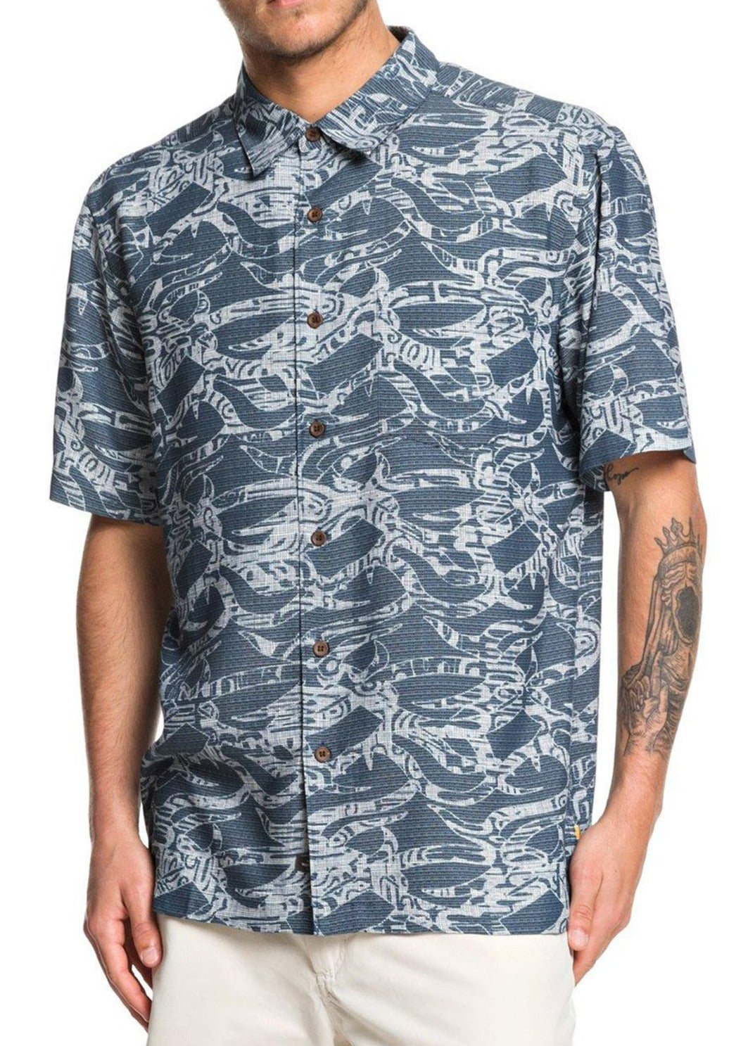 Camisa Tribal Kelp Masculina Quiksilver Azul Tamanho XX-G