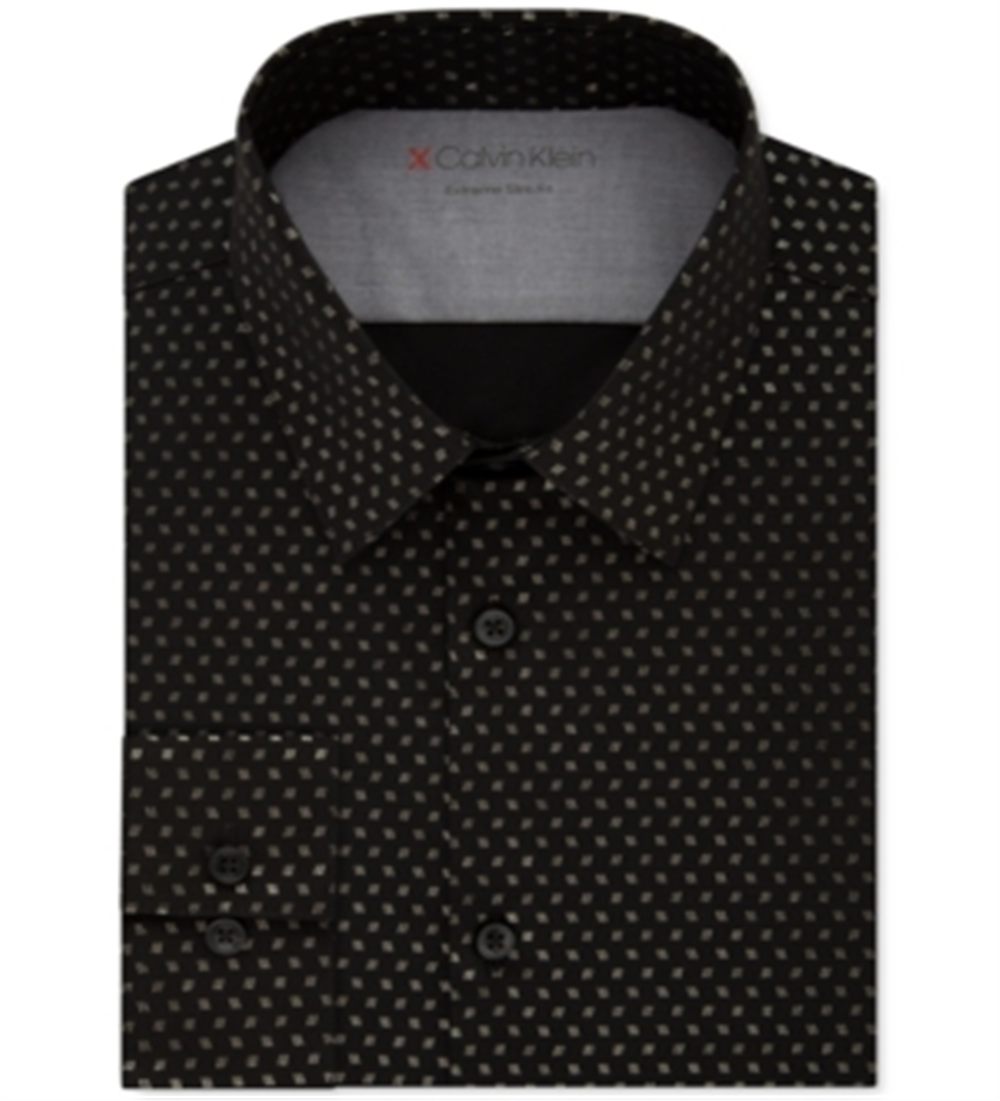 Camisa social masculina Calvin Klein Extreme Slim Fit com estampa vermelha, tamanho GG