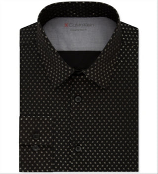 Camisa social masculina Calvin Klein Extreme Slim Fit com estampa vermelha, tamanho GG