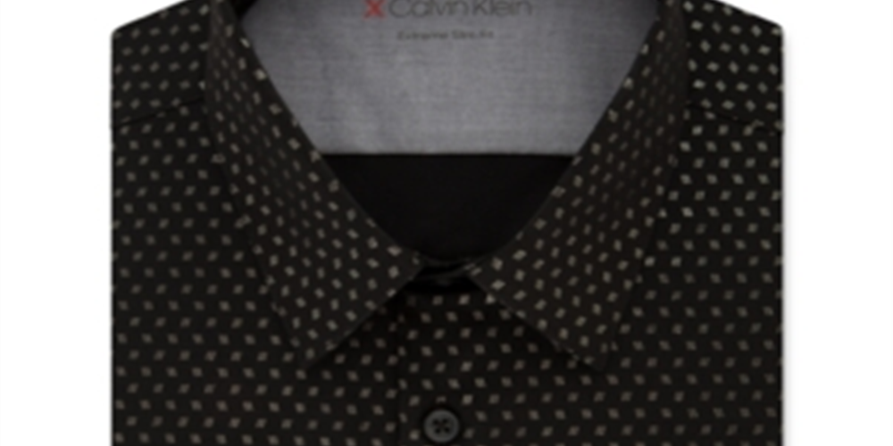 Camisa social masculina Calvin Klein Extreme Slim Fit com estampa vermelha, tamanho GG