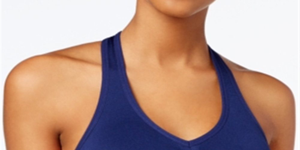 Sutiã esportivo feminino Ideology Low Impact Racerback, azul, tamanho pequeno