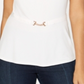 Blusa feminina Thalia Sodi com decote redondo e manga curta, branca, tamanho X-S