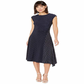 Vestido de malha elástica com bolinhas Ralph Lauren feminino, azul, tamanho extragrande